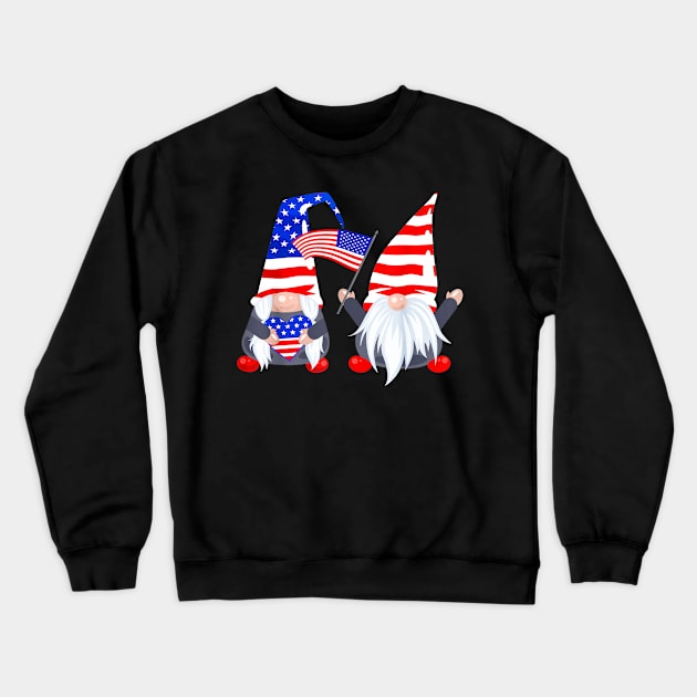 4th Of July Gnomes Shirt Funny American USA Patriotic Crewneck Sweatshirt by Haley Tokey